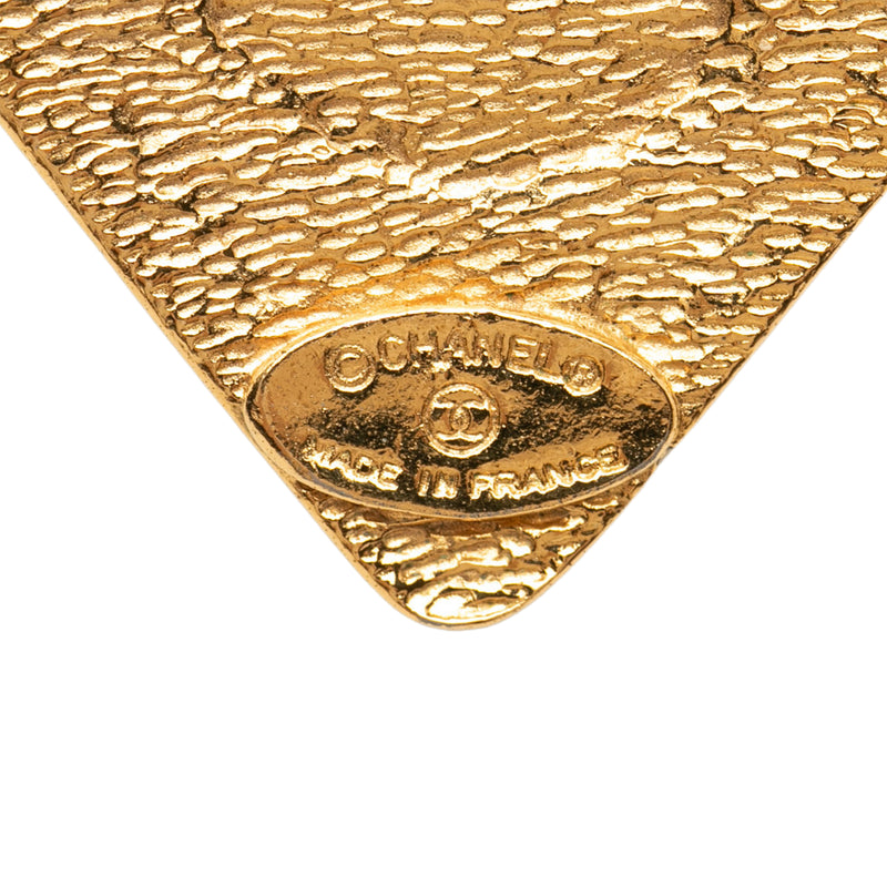 CC Gold Plated Diamond Shape Pendant Necklace - Image 3