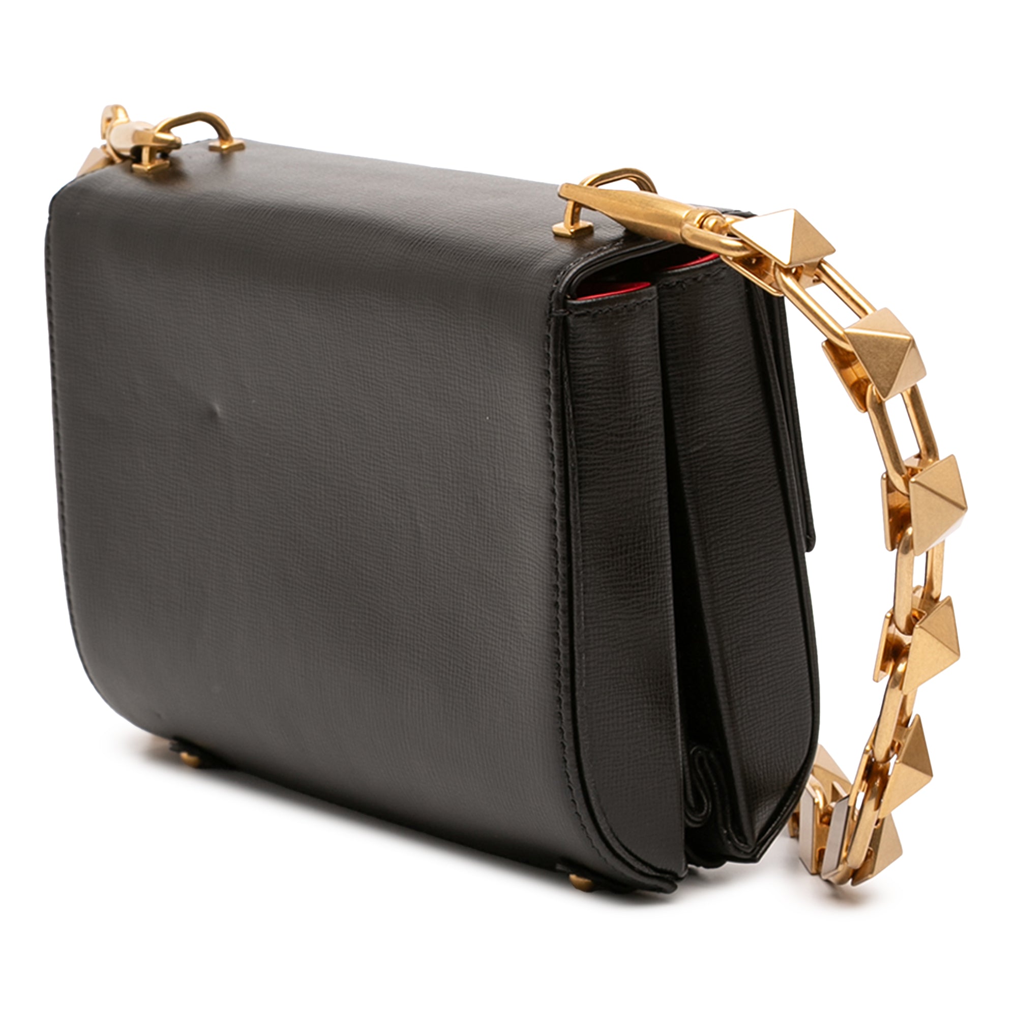 Grained Calfskin Stud Sign Shoulder Bag - Image 2