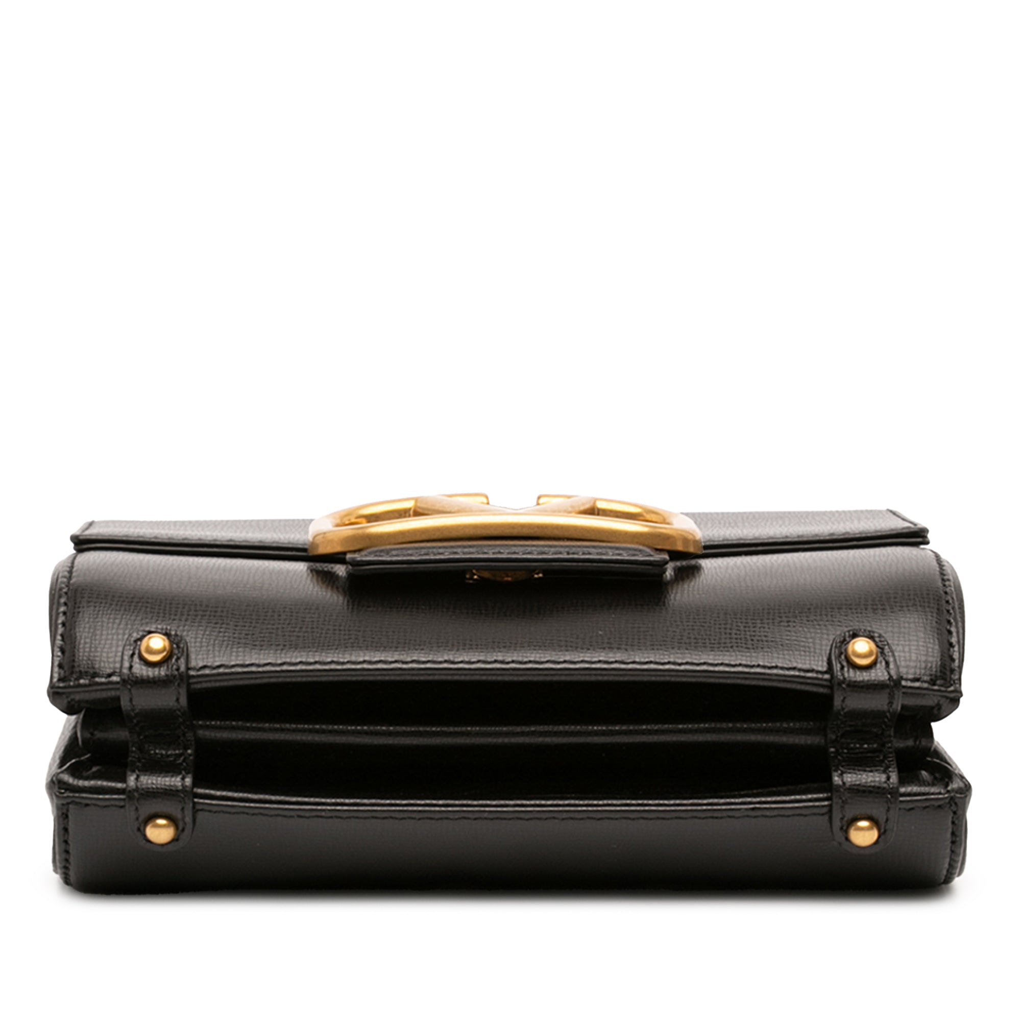 Grained Calfskin Stud Sign Shoulder Bag - Image 3