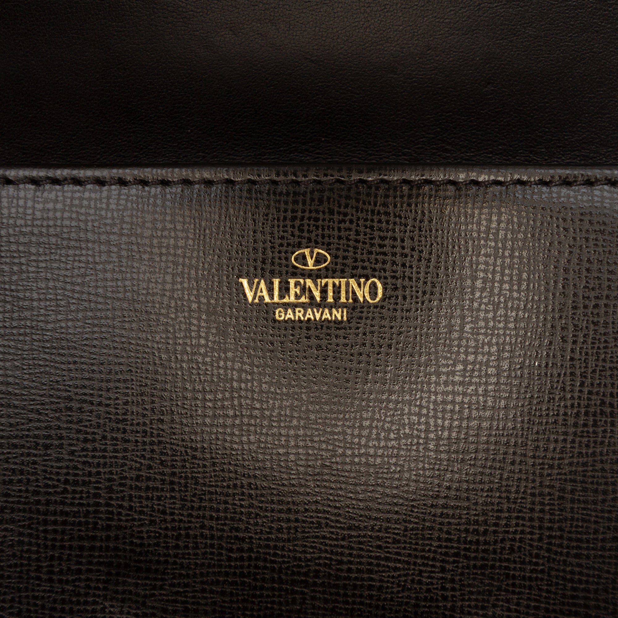Grained Calfskin Stud Sign Shoulder Bag - Image 5