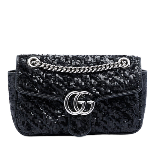 Medium GG Marmont Matelasse Sequin and Leather Shoulder Bag - Image 1