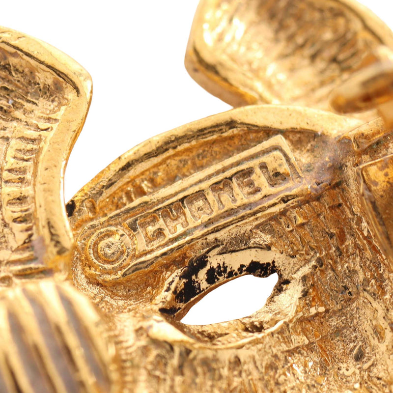 CC Gold Plated Quilted Clip On Earrings - Image 3