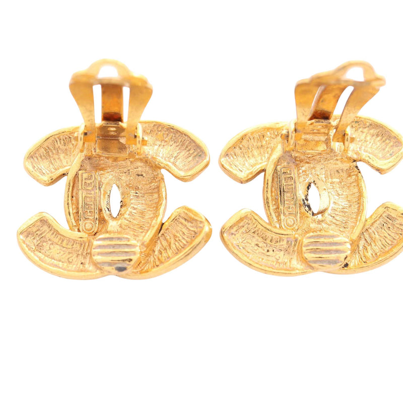 CC Gold Plated Quilted Clip On Earrings - Image 7