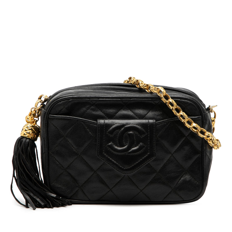 CC Quilted Lambskin Tassel Camera Bag