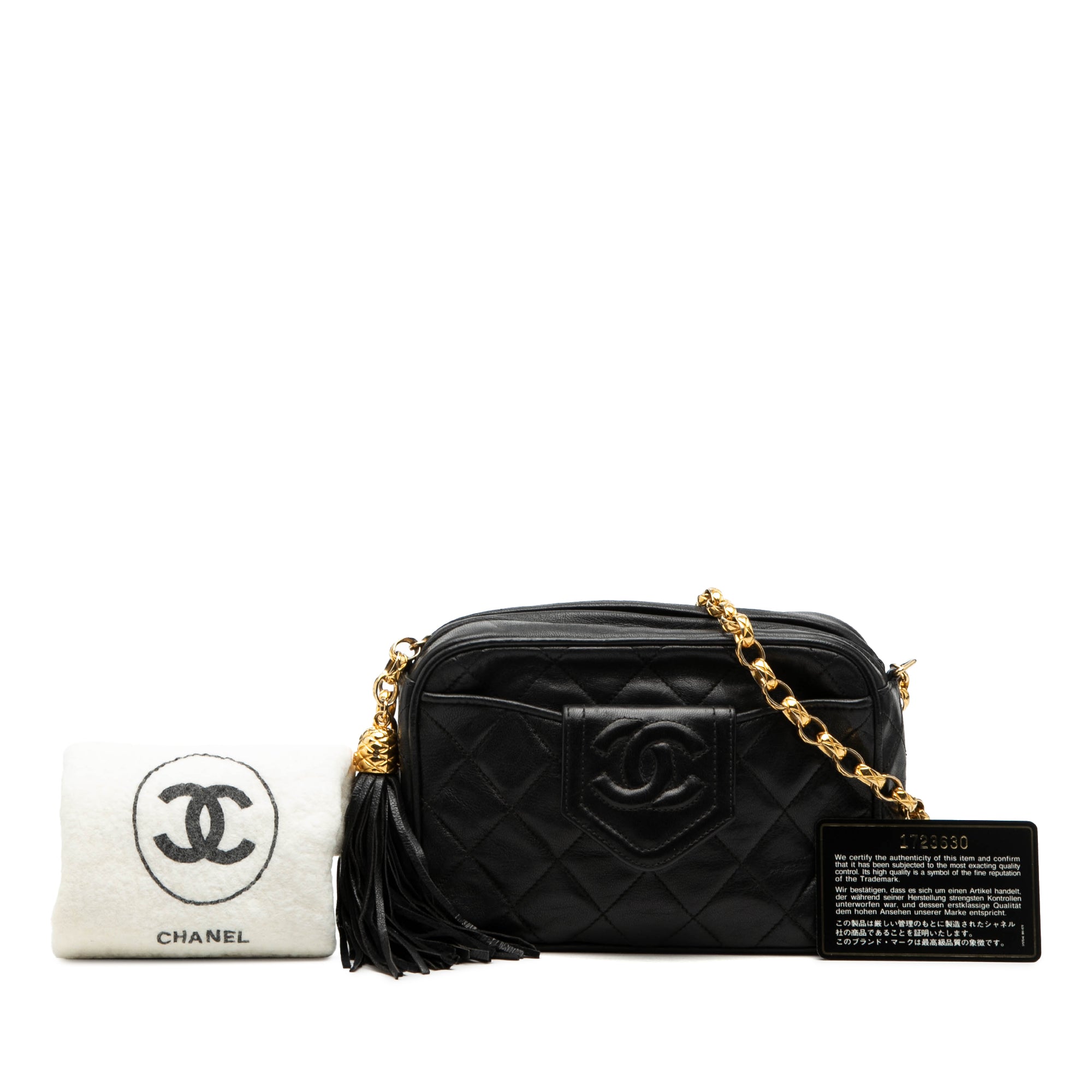 CC Quilted Lambskin Tassel Camera Bag - Image 8