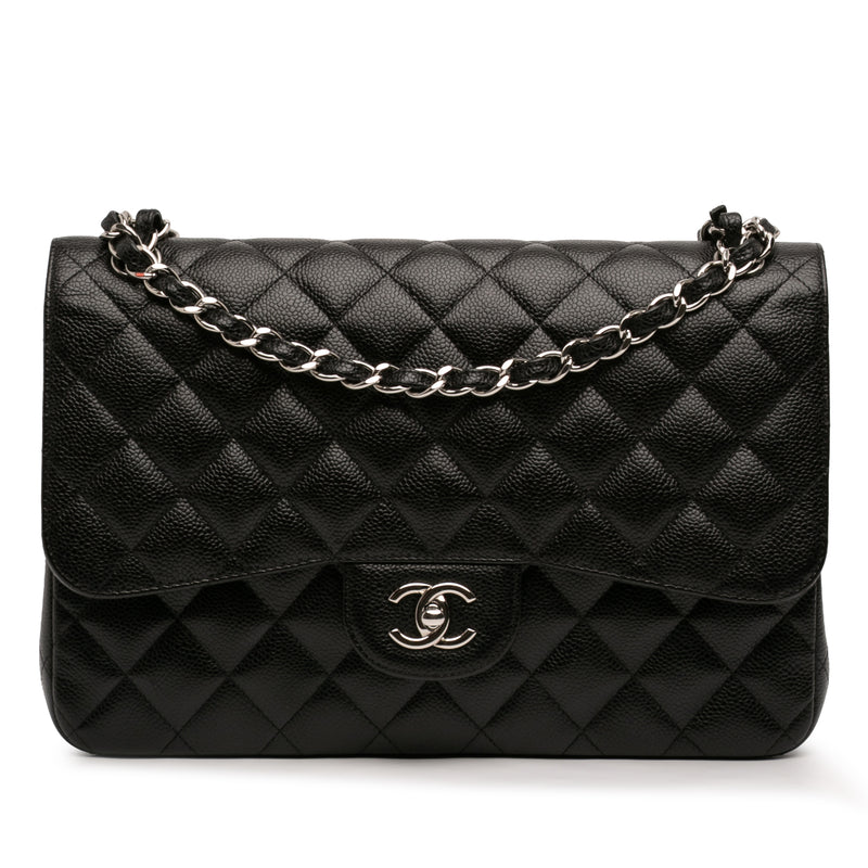 Jumbo Classic Caviar Double Flap