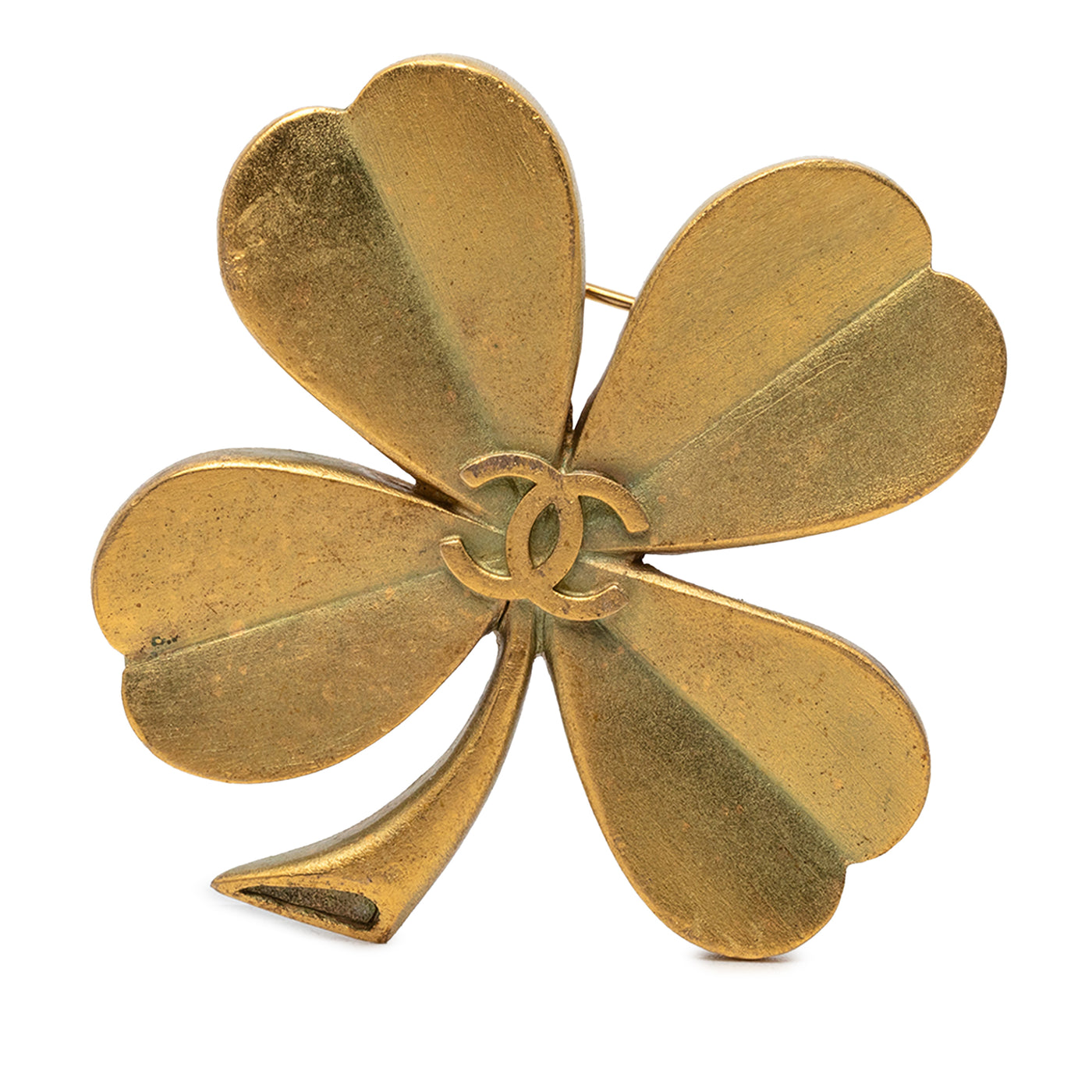 CC Gold Plated Clover Brooch - Image 1