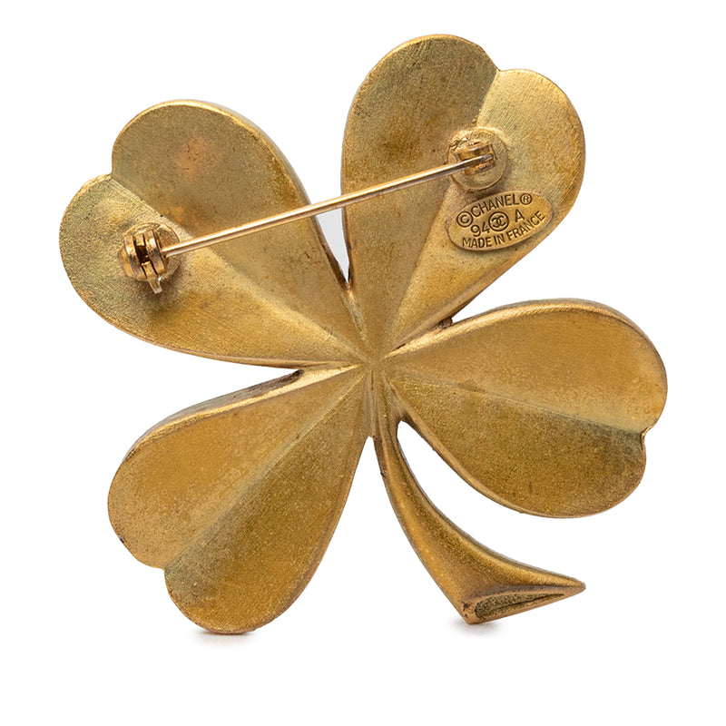 CC Gold Plated Clover Brooch - Image 2