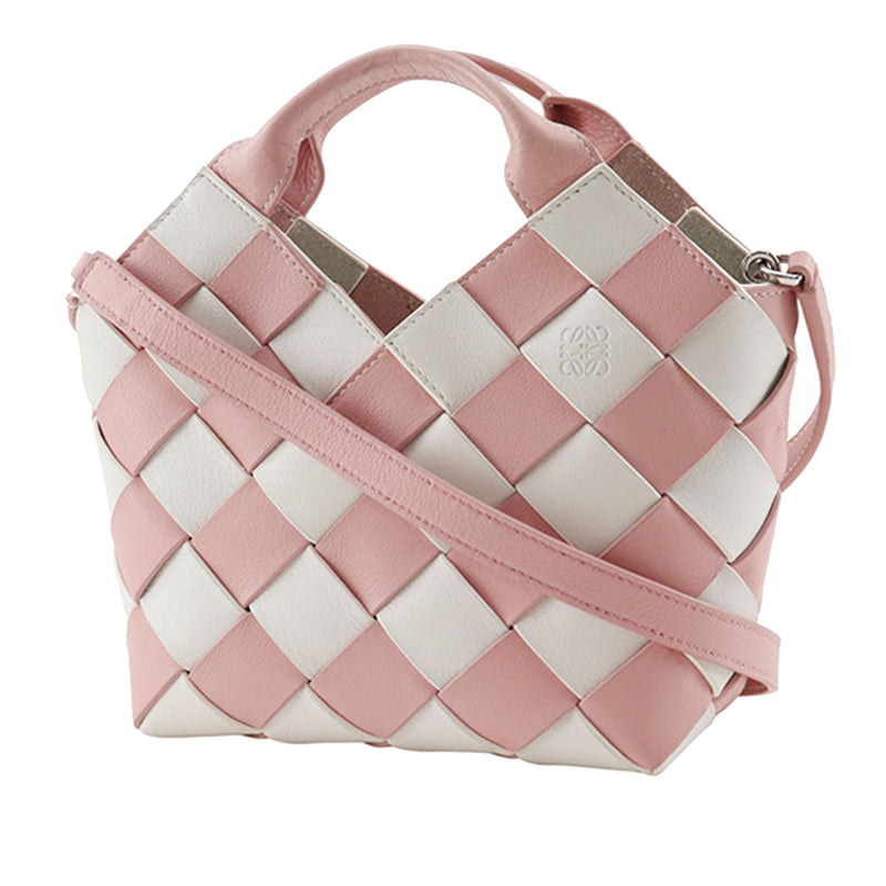 Mini Woven Calfskin Gingham Surplus Basket Bag - Image 2