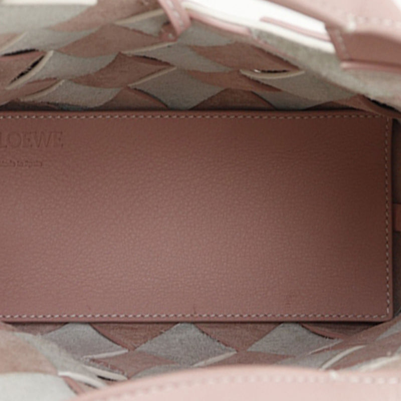 Mini Woven Calfskin Gingham Surplus Basket Bag - Image 4