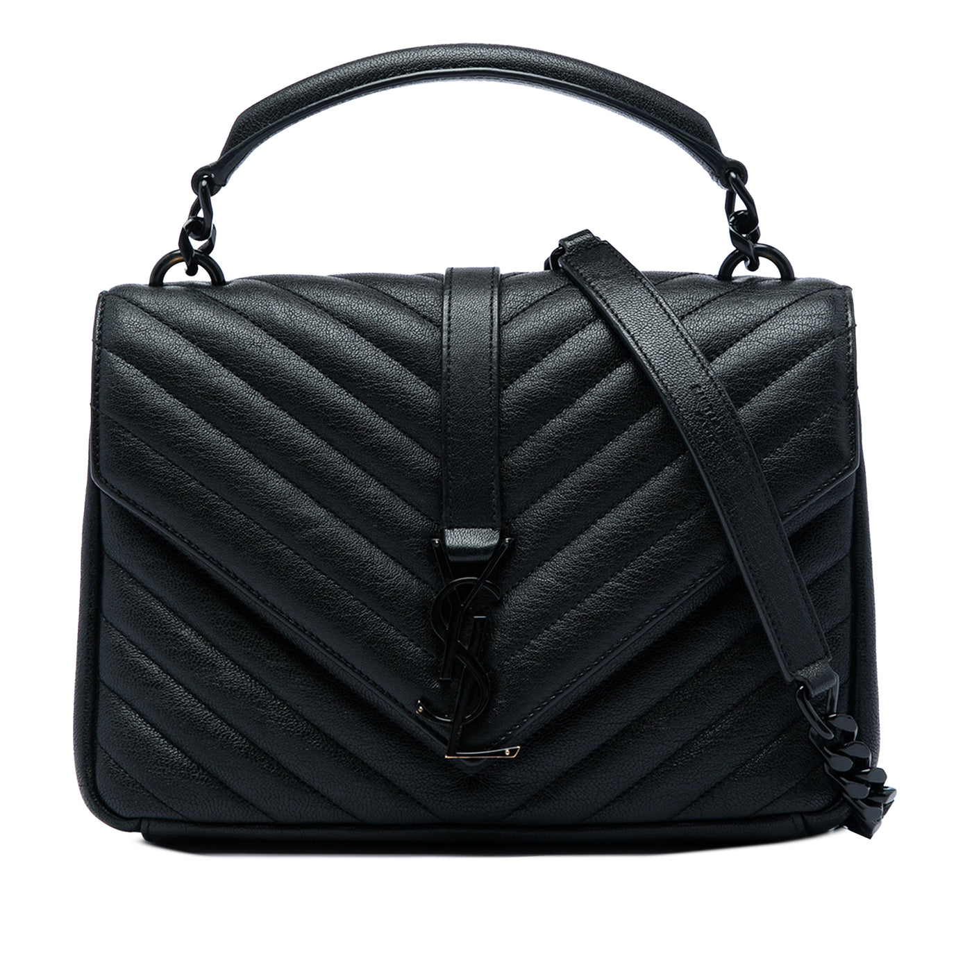 Medium Chevron Sheepskin  Monogram Monochrome College Bag - Image 1