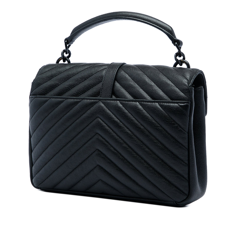 Medium Chevron Sheepskin  Monogram Monochrome College Bag - Image 2