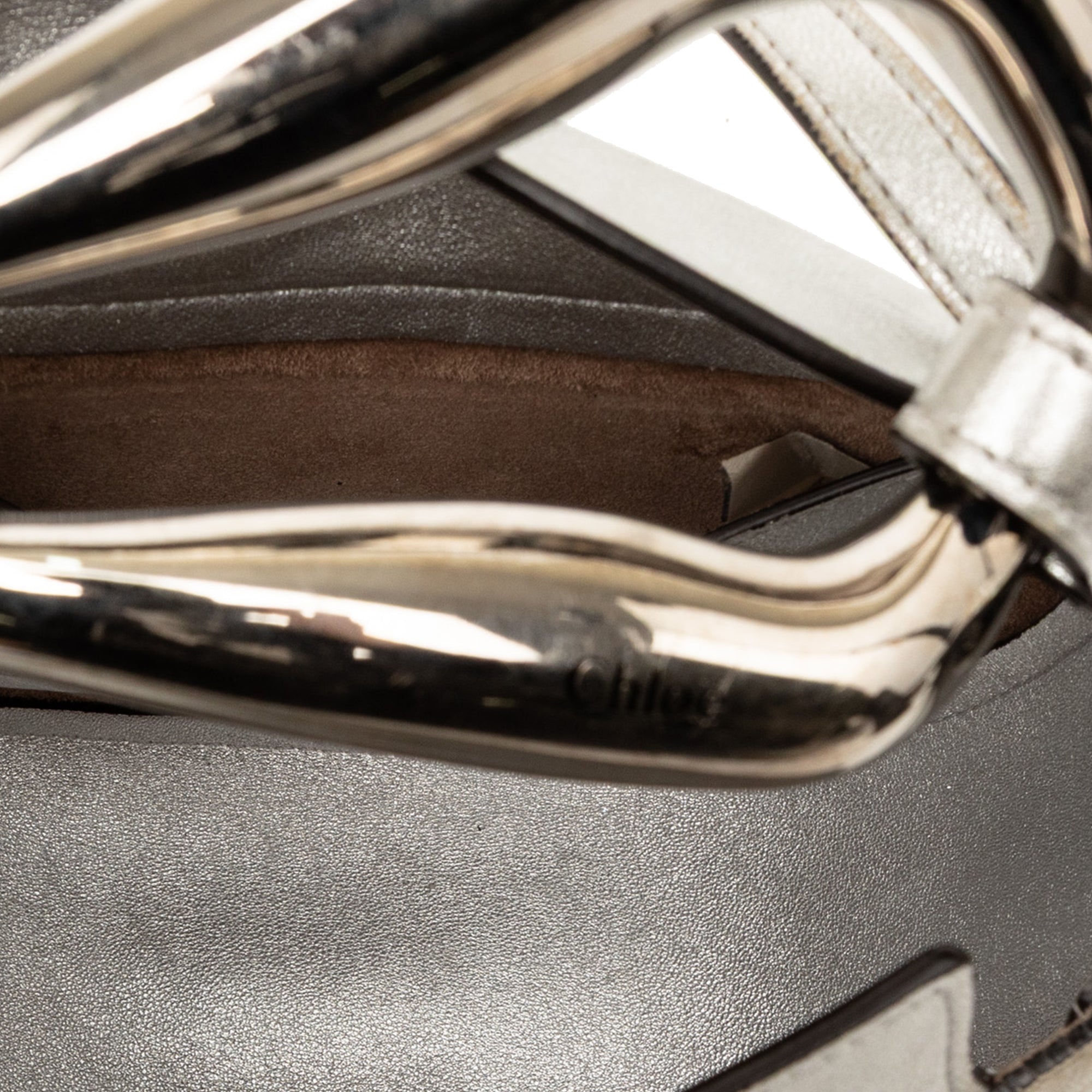 Small Metallic Leather Kiss Satchel - Image 4