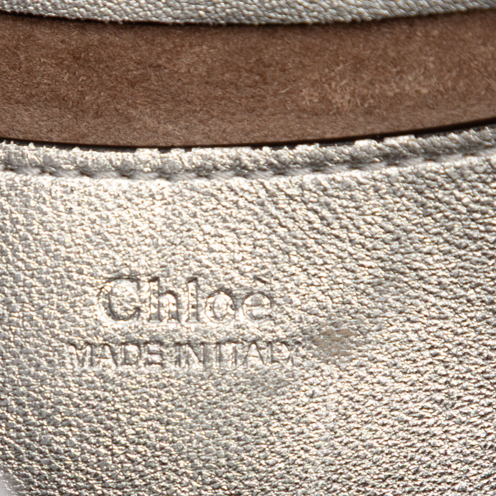 Small Metallic Leather Kiss Satchel - Image 5