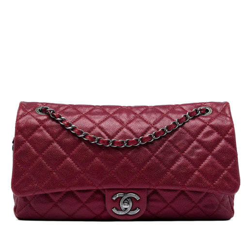 Jumbo Quilted Iridescent Caviar Easy Flap - Image 1