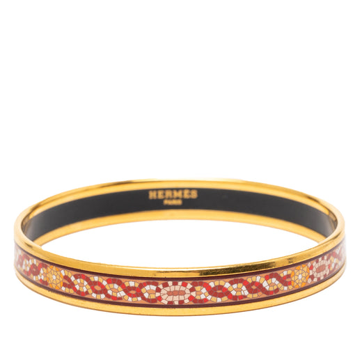 Narrow Mosaic Style Geometric Pattern Enamel Bangle 65 - Image 1