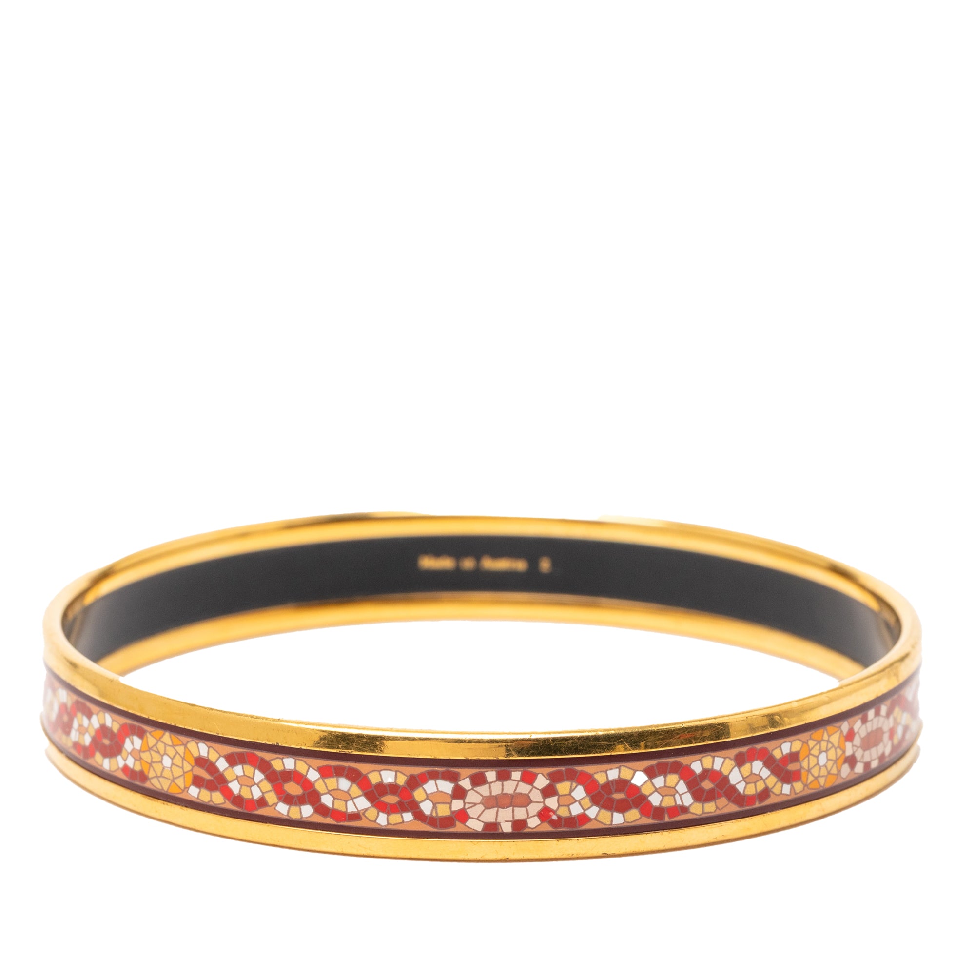Narrow Mosaic Style Geometric Pattern Enamel Bangle 65 - Image 3