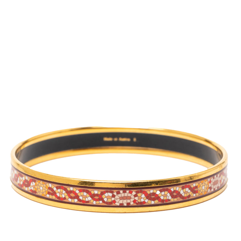 Narrow Mosaic Style Geometric Pattern Enamel Bangle 65 - Image 3