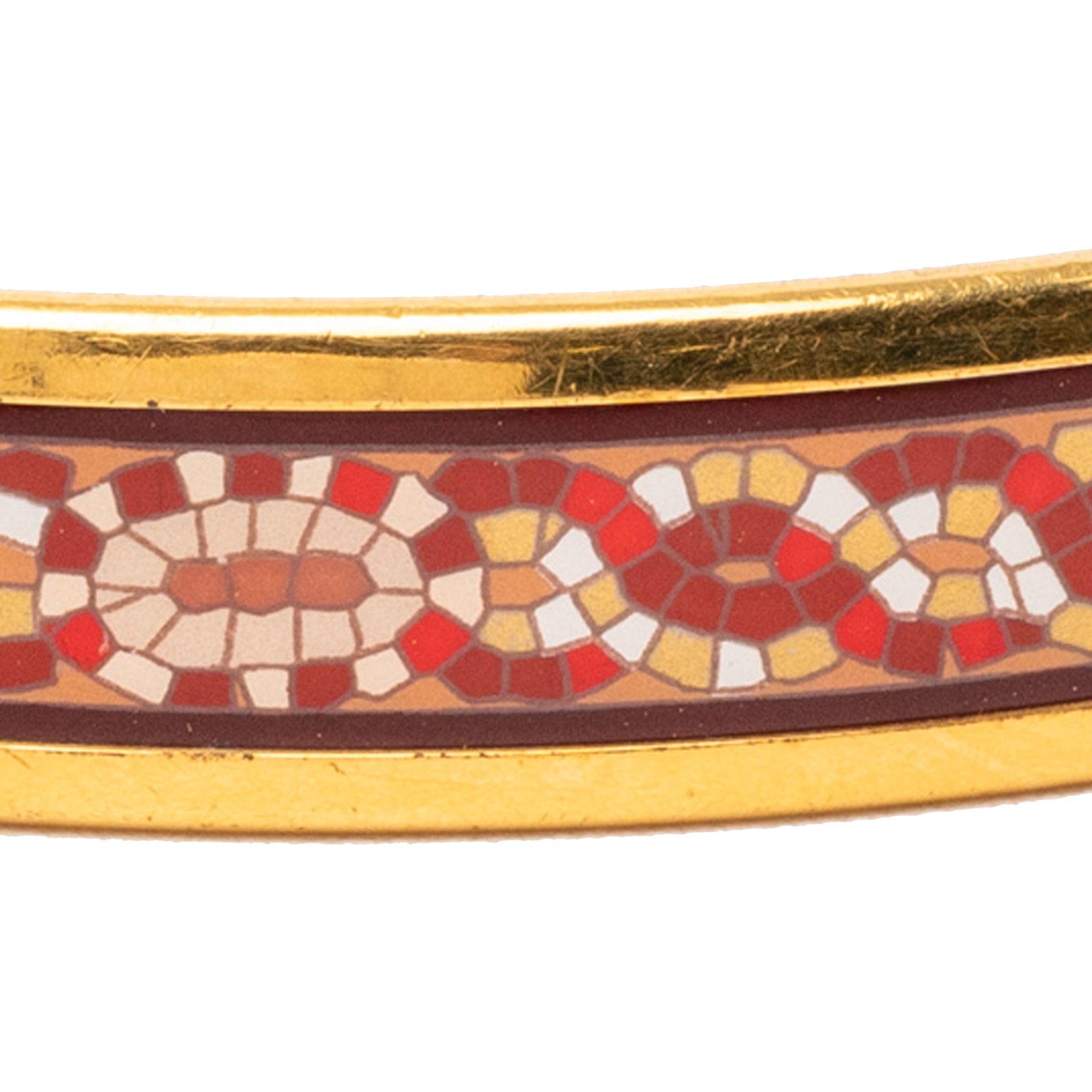 Narrow Mosaic Style Geometric Pattern Enamel Bangle 65 - Image 6