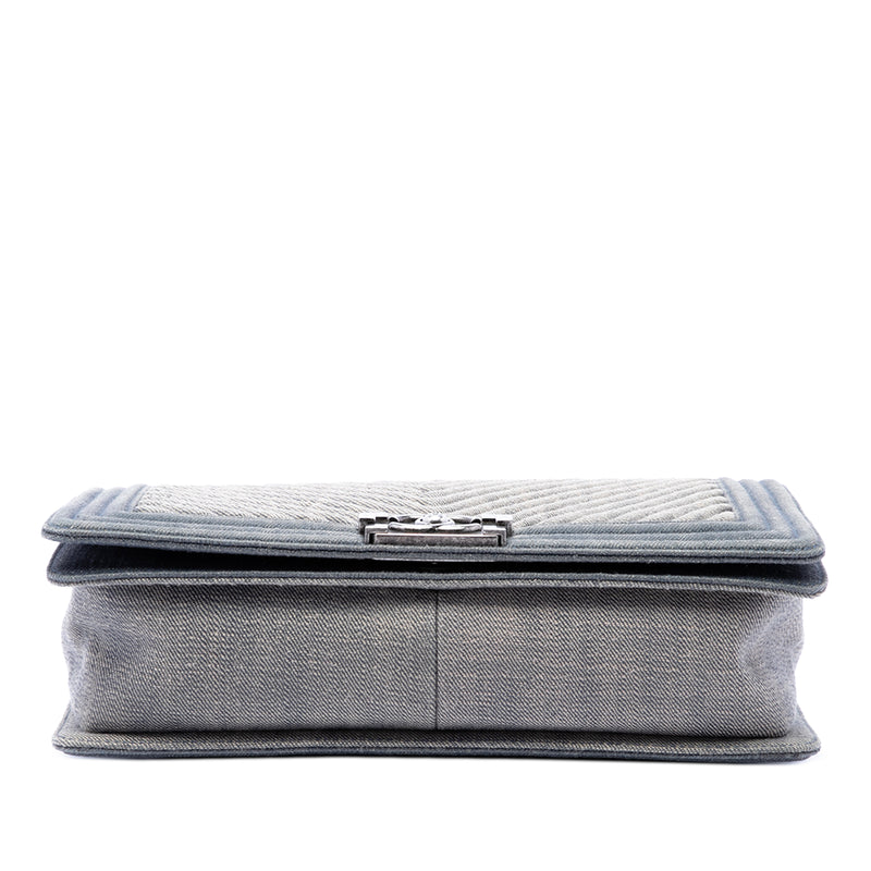 Old Medium Chevron Denim Boy Flap - Image 3