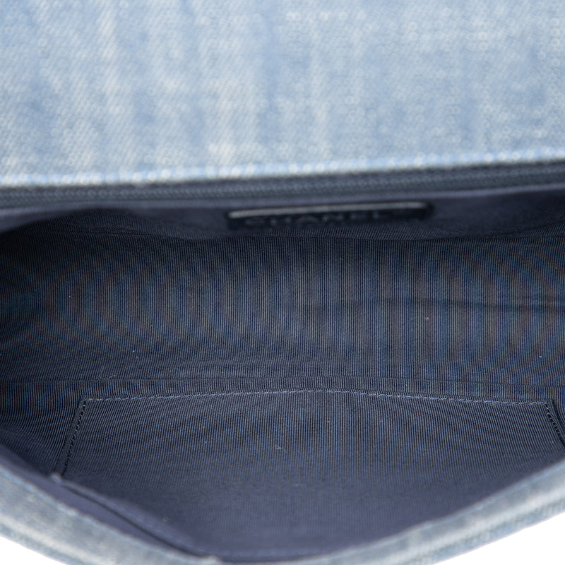 Old Medium Chevron Denim Boy Flap - Image 4