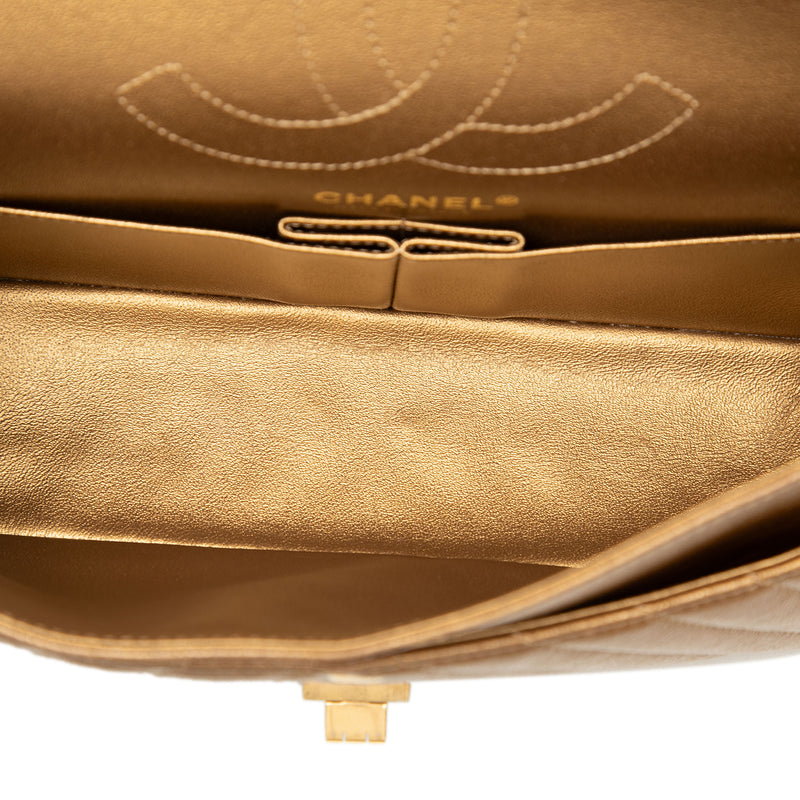 Chevron Metallic Aged Calfskin Reissue 2.55 Double Flap 225 - Image 4