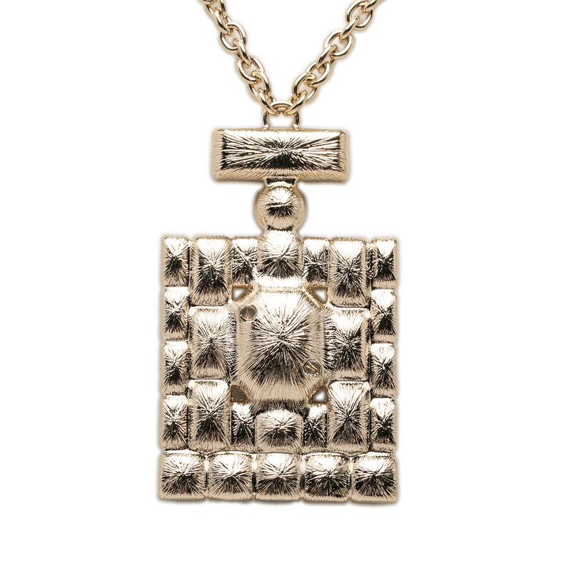 CC Gold Plated Strass Perfume Bottle Pendant Necklace - Image 3