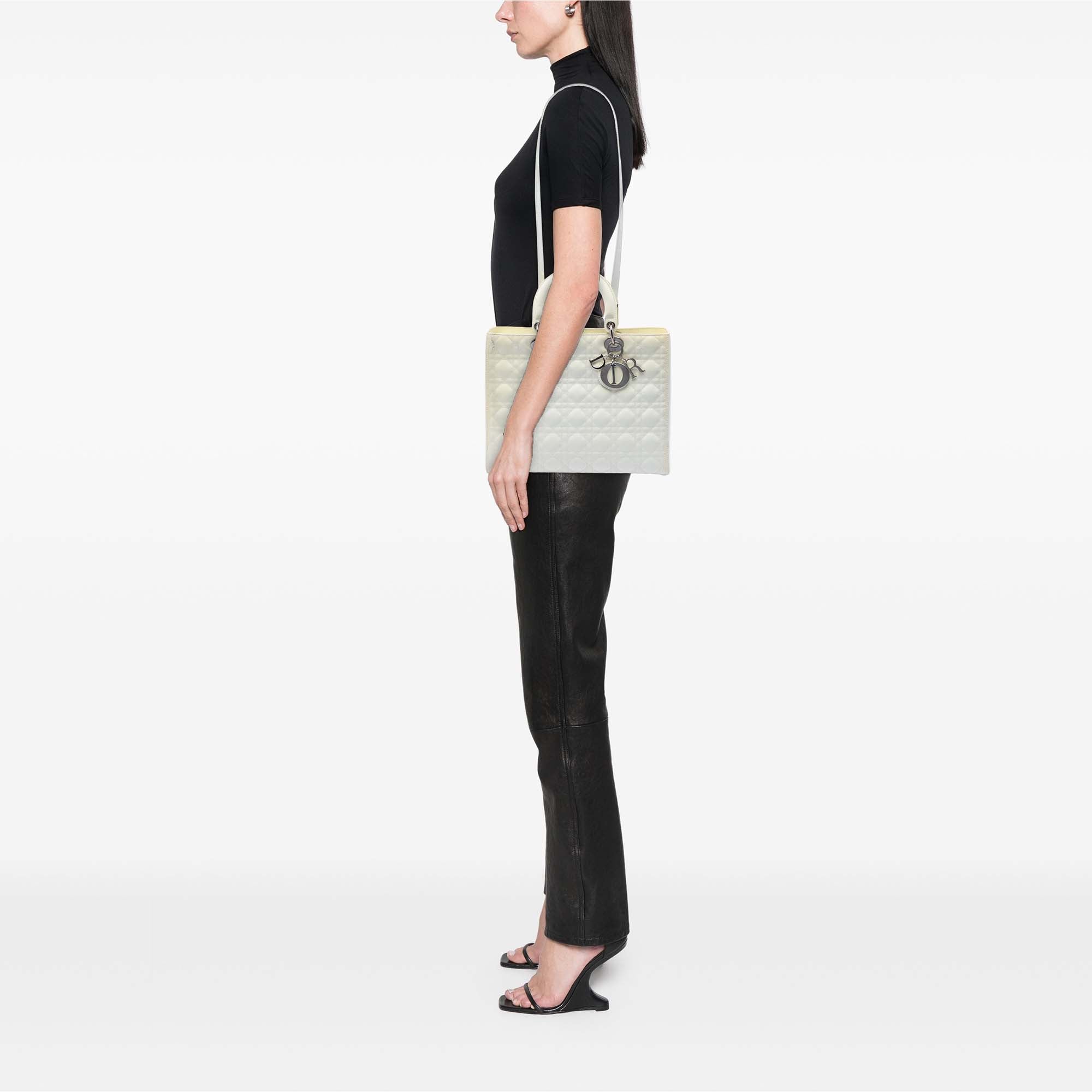 Large Lambskin Cannage Lady Dior - Image 6