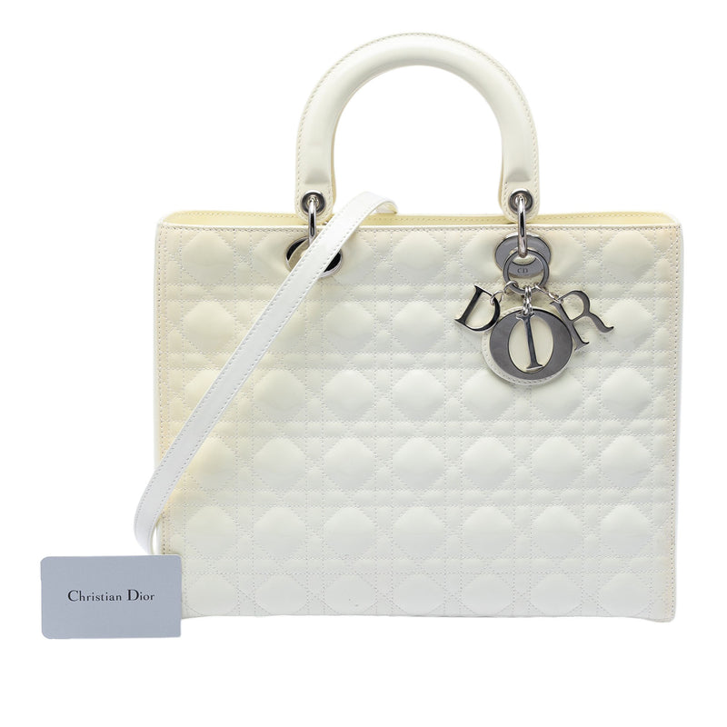Large Lambskin Cannage Lady Dior - Image 7