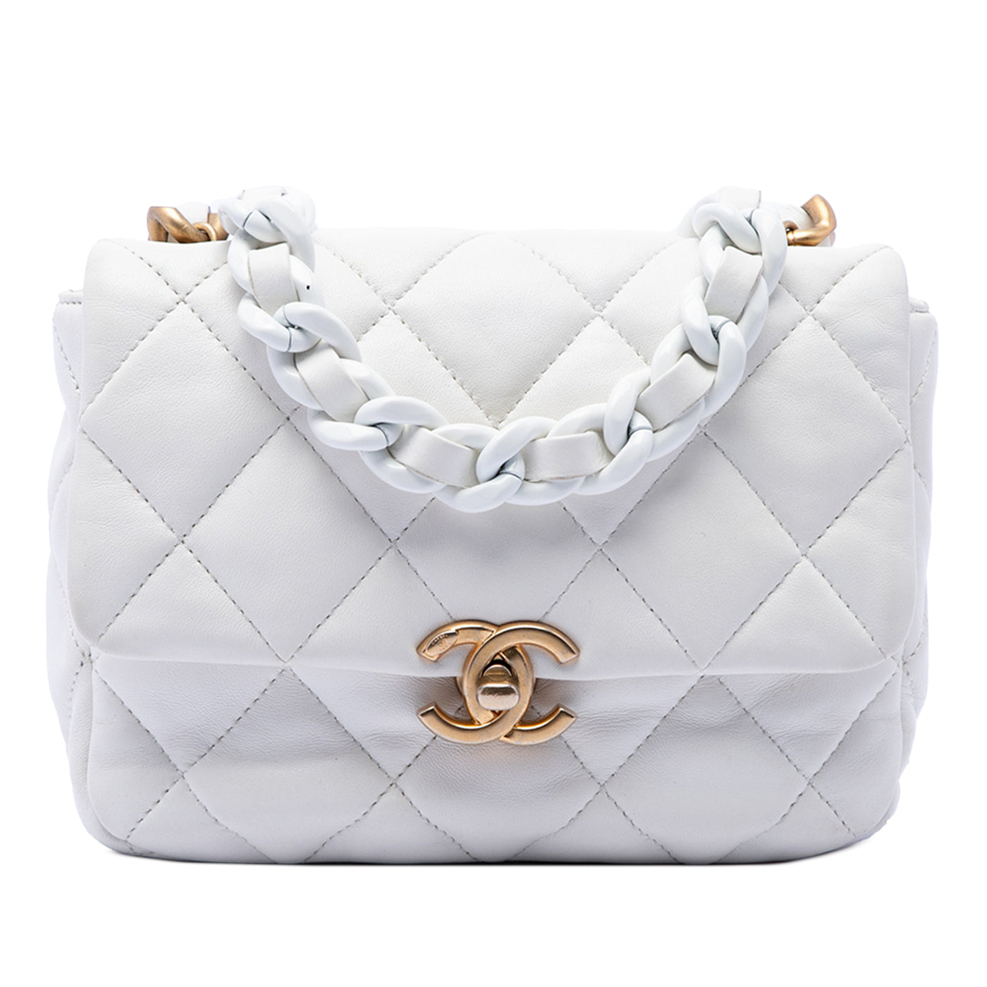 Mini Quilted Lambskin Lacquered Chain Flap - Image 1