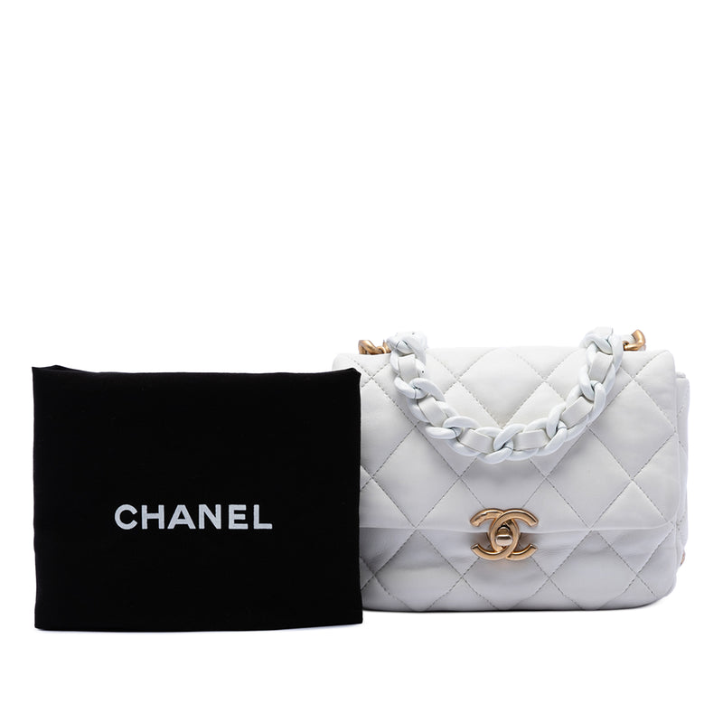 Mini Quilted Lambskin Lacquered Chain Flap - Image 7