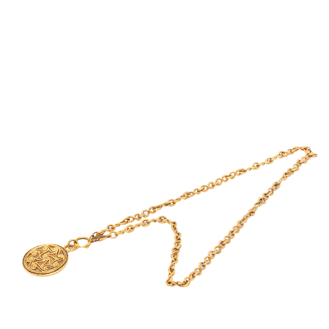 CC Gold Plated Medallion Pendant Necklace - Image 1
