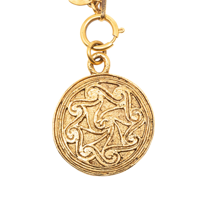 CC Gold Plated Medallion Pendant Necklace - Image 2