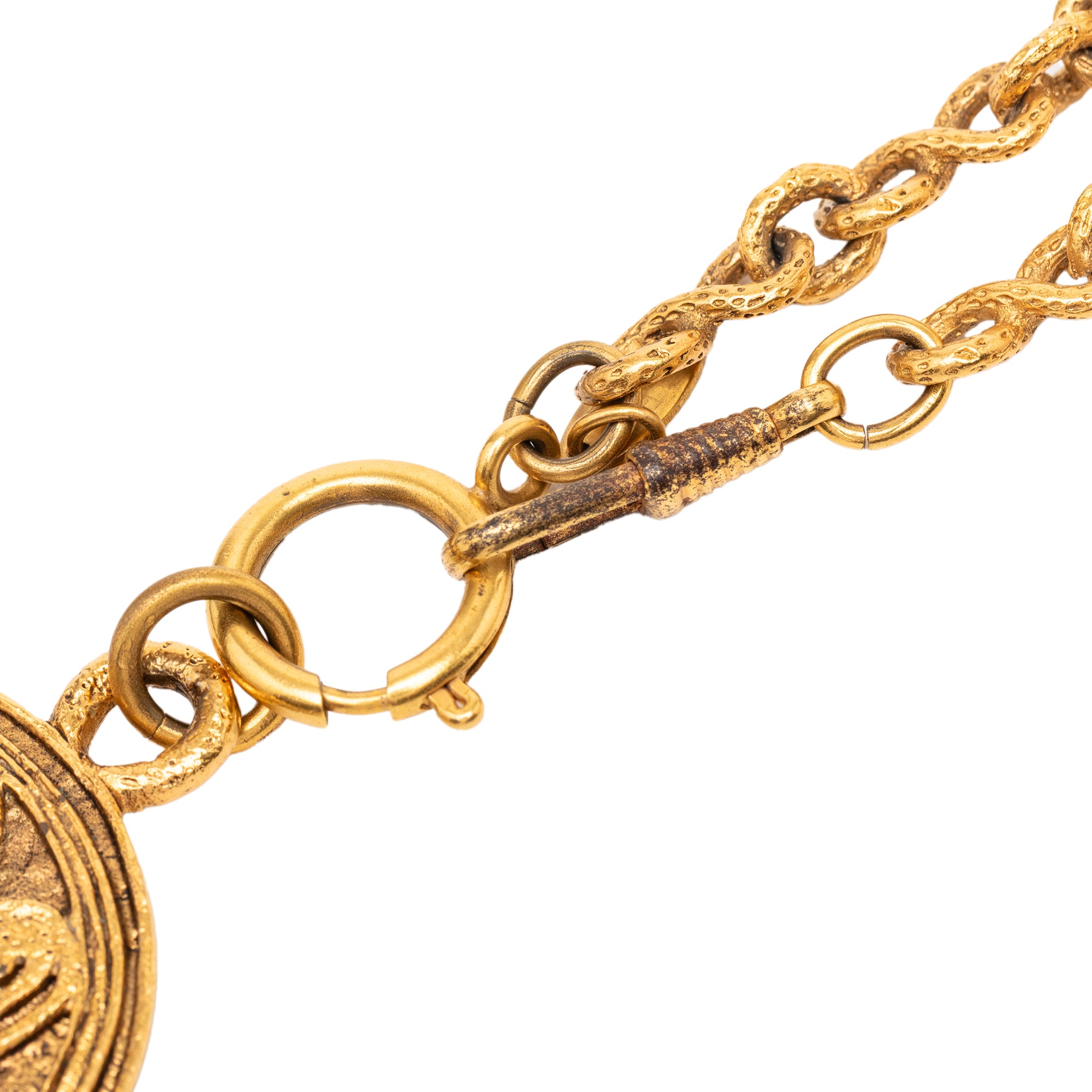 CC Gold Plated Medallion Pendant Necklace - Image 5