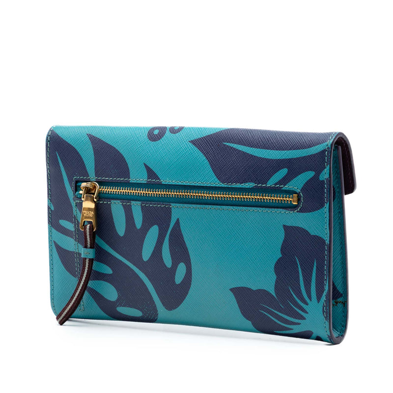 Saffiano Hibiscus Print Sound Lock Clutch - Image 2