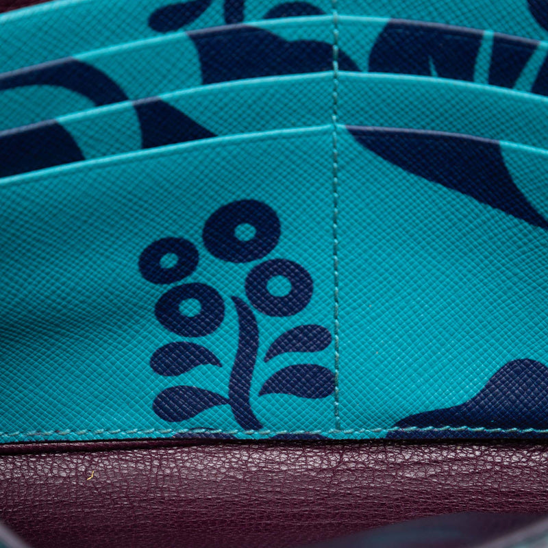 Saffiano Hibiscus Print Sound Lock Clutch - Image 4