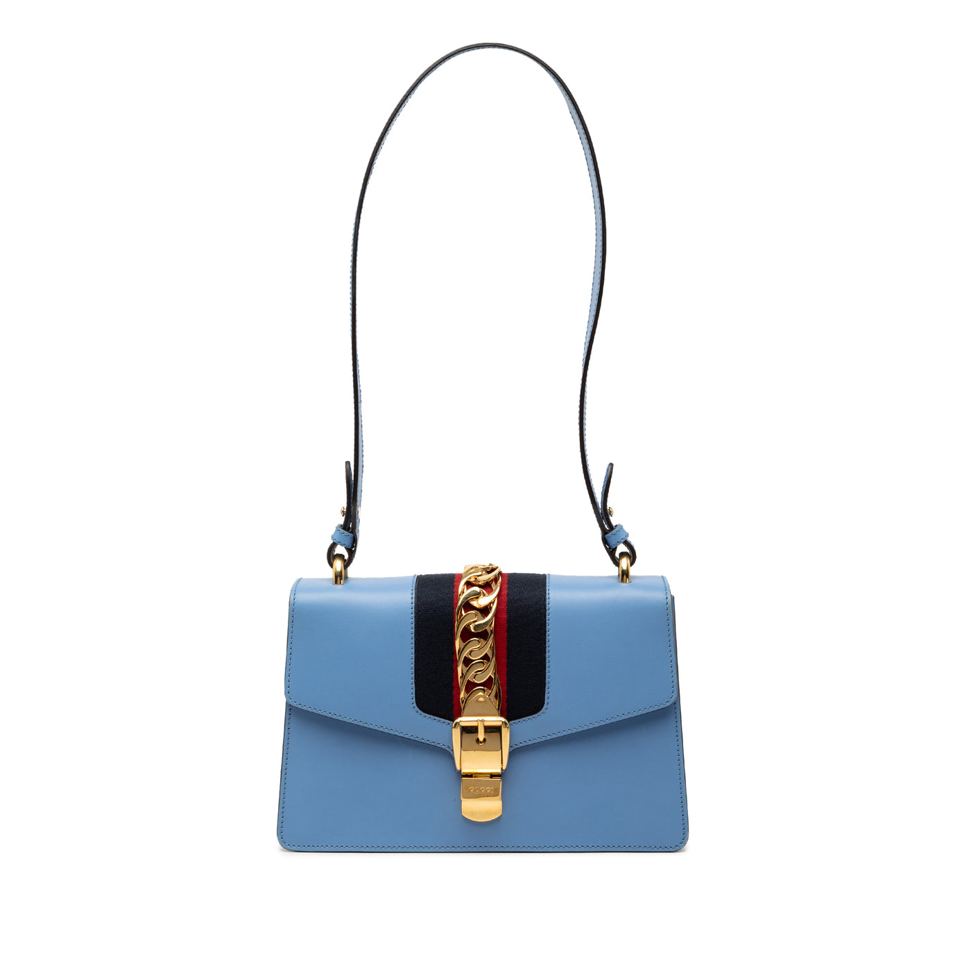 Small Leather Sylvie Web Satchel - Image 1