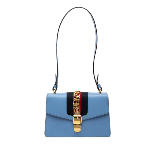 Small Leather Sylvie Web Satchel - Image 1