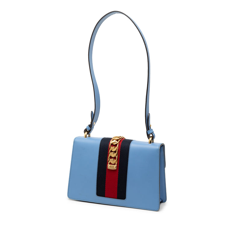 Small Leather Sylvie Web Satchel - Image 2