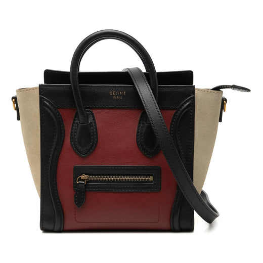 Nano Tricolor Calfskin and Suede Luggage Tote - Image 1
