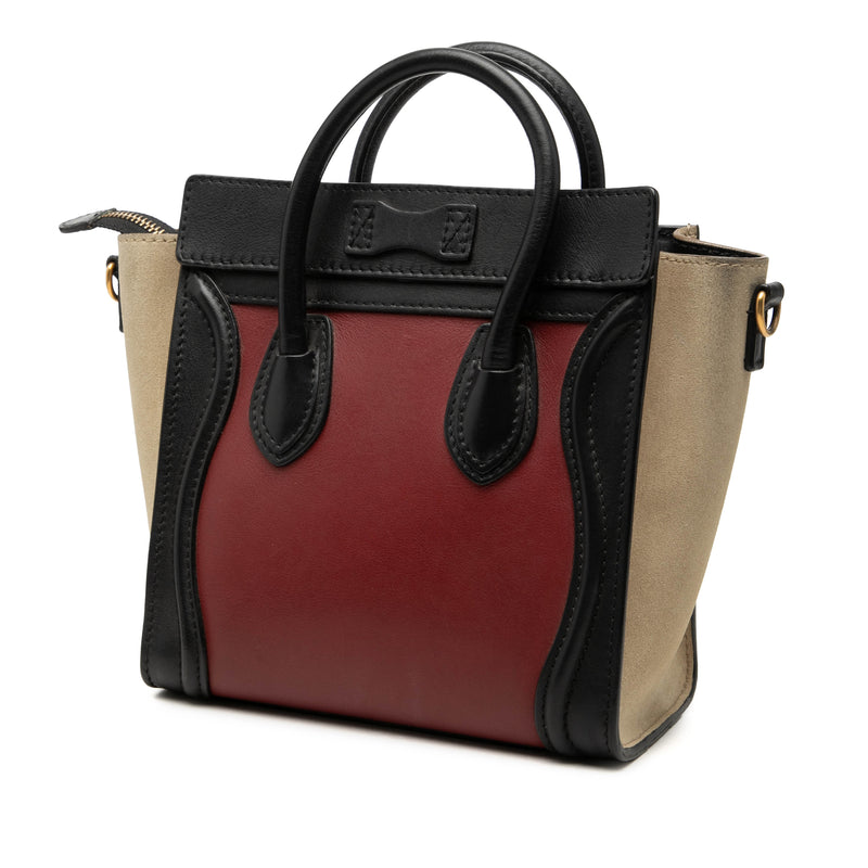 Nano Tricolor Calfskin and Suede Luggage Tote - Image 2