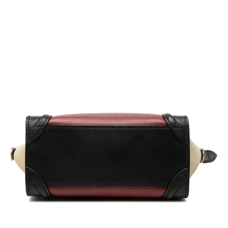 Nano Tricolor Calfskin and Suede Luggage Tote - Image 3