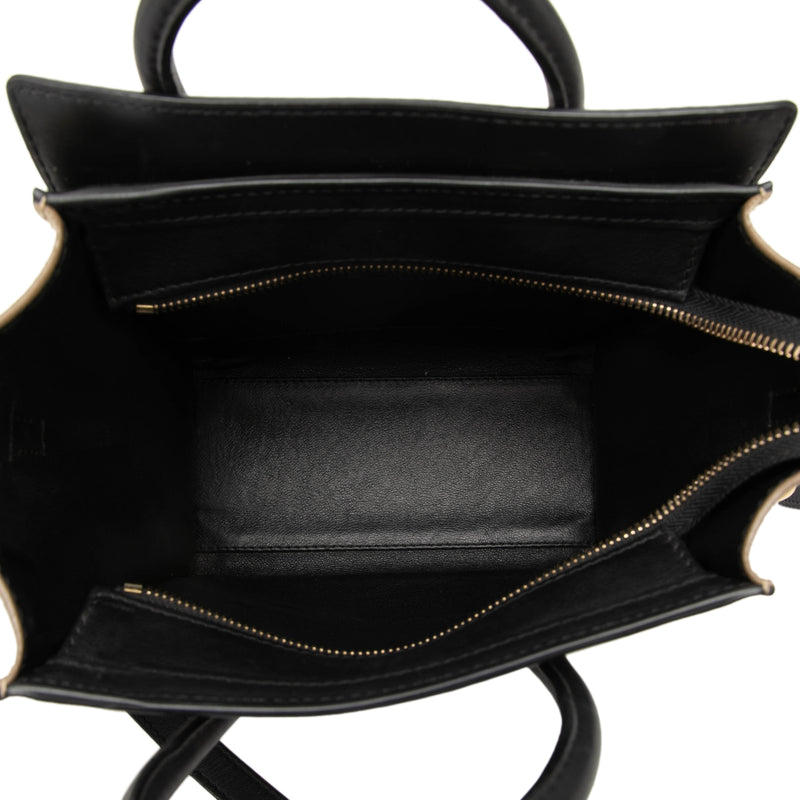 Nano Tricolor Calfskin and Suede Luggage Tote - Image 4