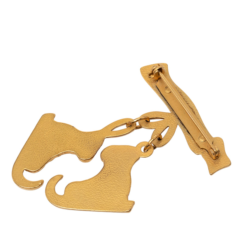 Gold Plated Skate Boots Brooch - Image 2