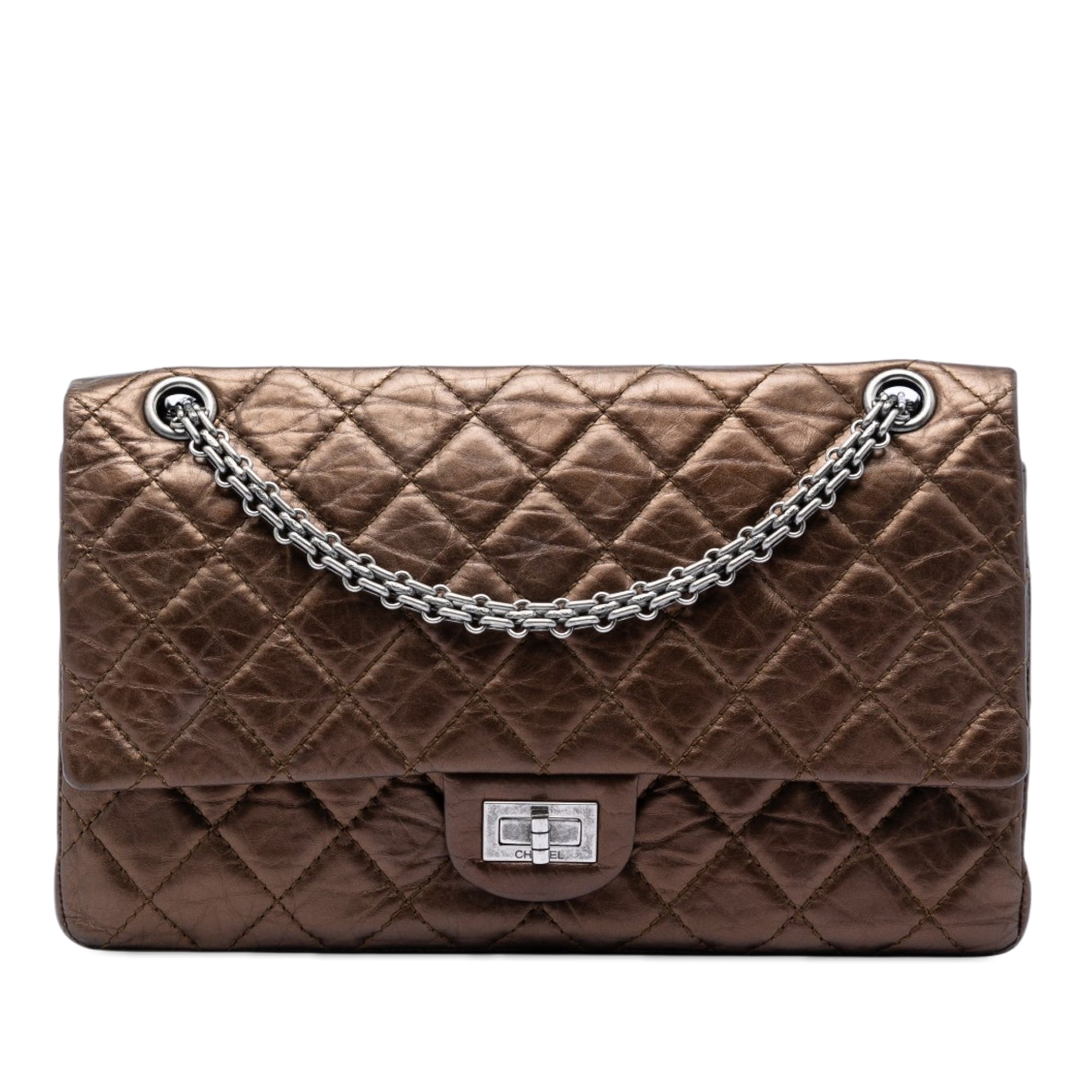 Quilted Metallic Aged Calfskin Reissue 2.55 Double Flap 226 - Image 1