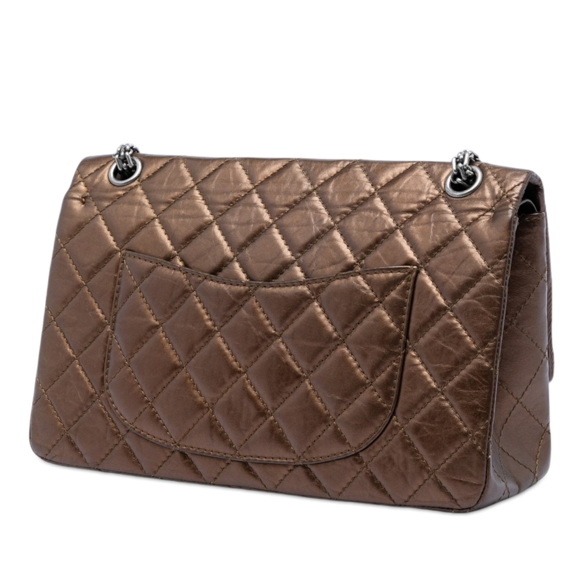 Quilted Metallic Aged Calfskin Reissue 2.55 Double Flap 226 - Image 2