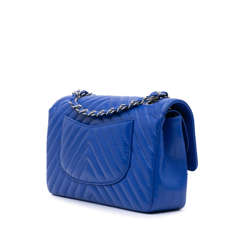 Medium Classic Chevron Caviar Double Flap - Image 2