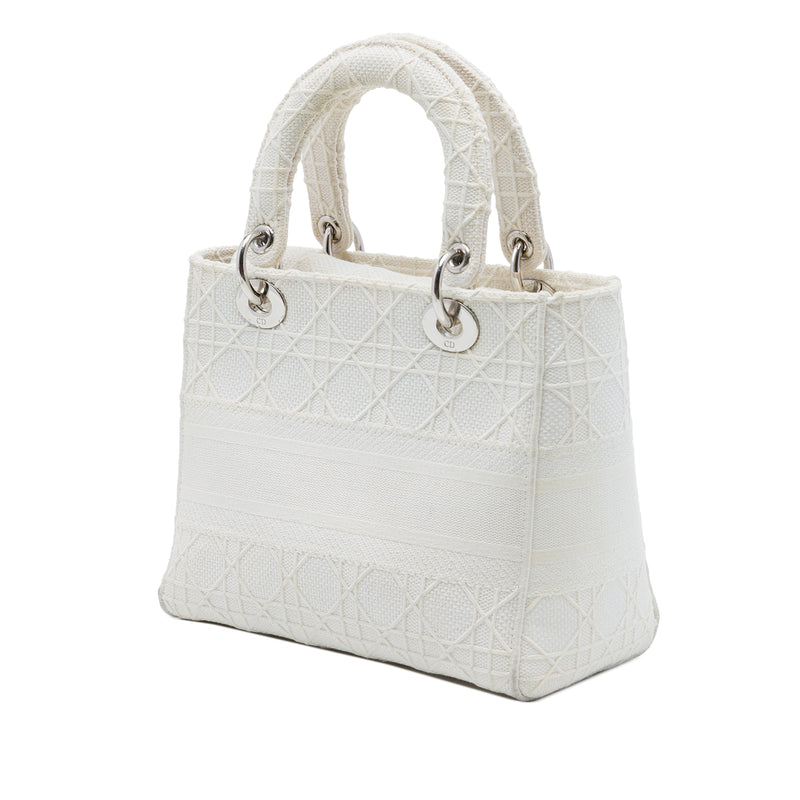 Medium Embroidered Canvas Cannage Lady D Lite - Image 2