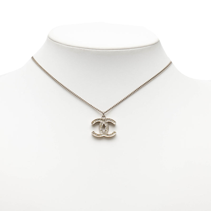 CC Silver Plated Rhinestone Pendant Necklace - Image 5