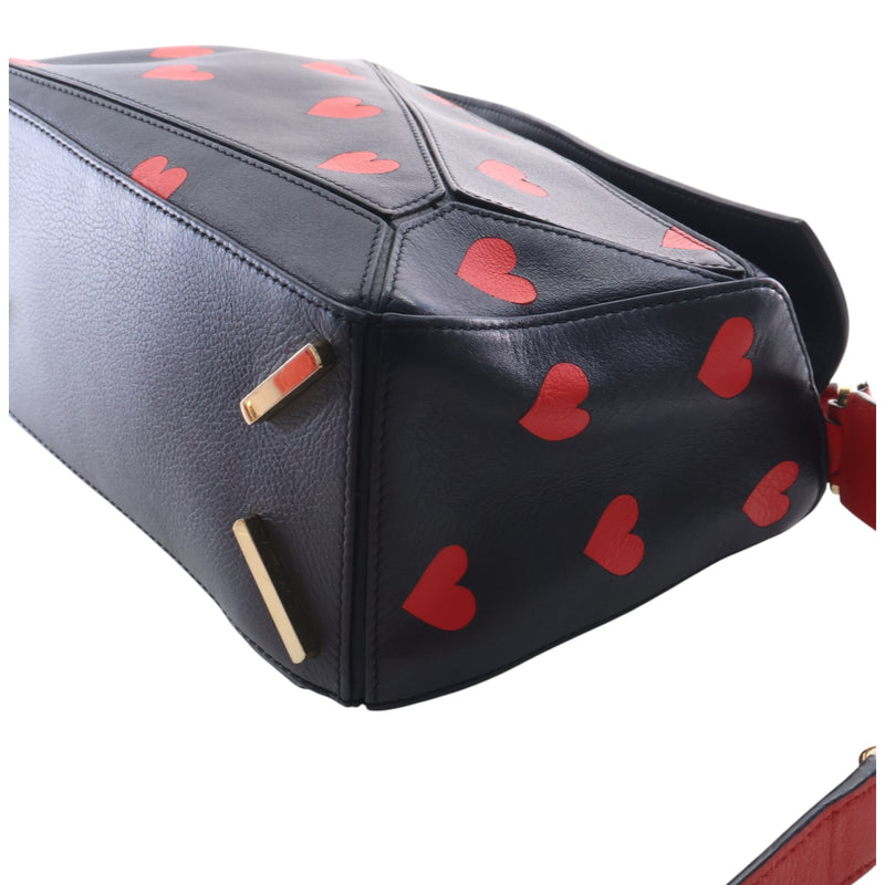 Small Calfskin Heart Puzzle Satchel - Image 13